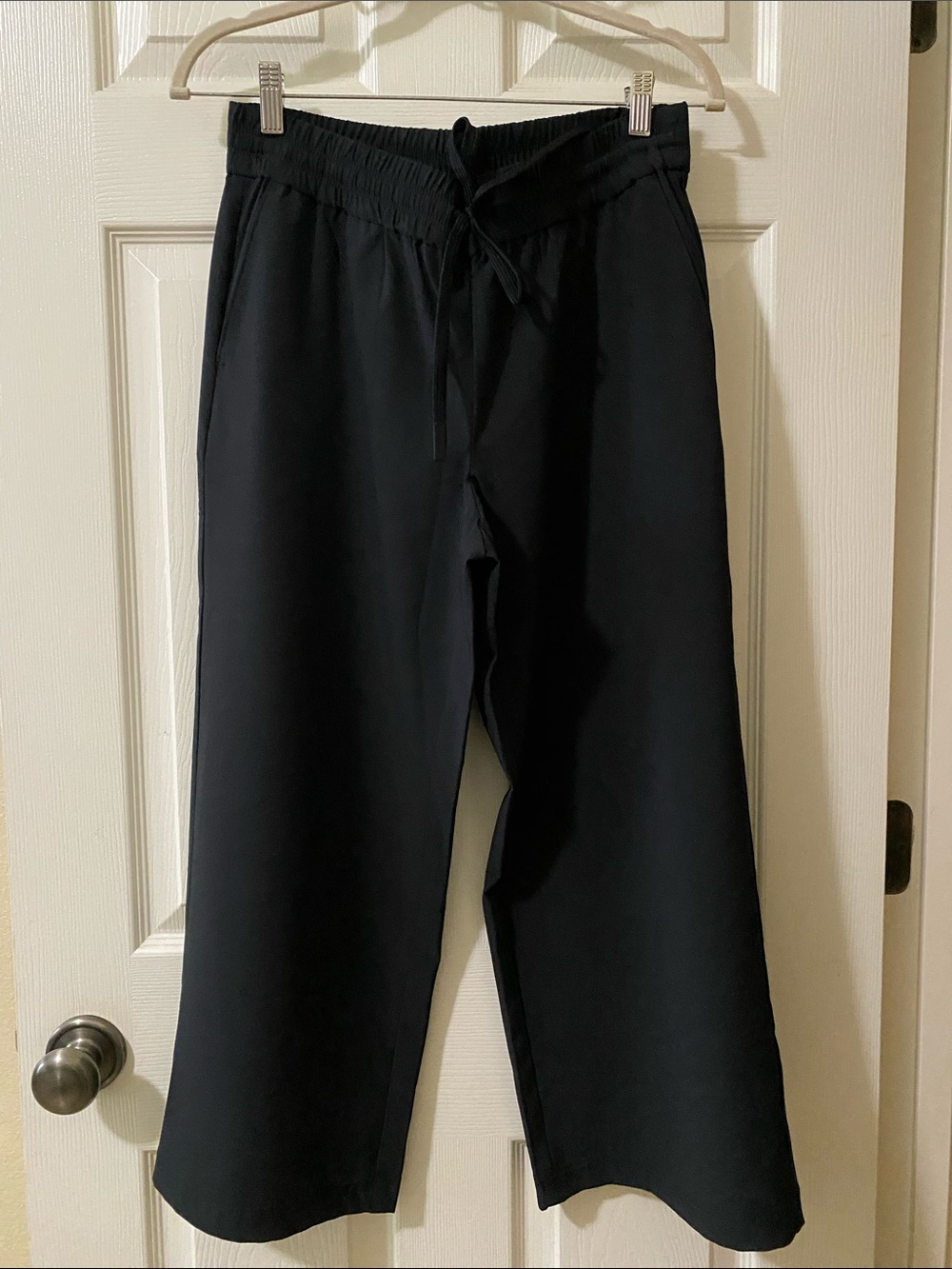 J. Jill Black Wide-Leg Drawstring Track Pants